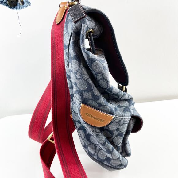 Coach Cargo Signature Canvas Logo Backpack Denim Blue - Picture 4 of 9